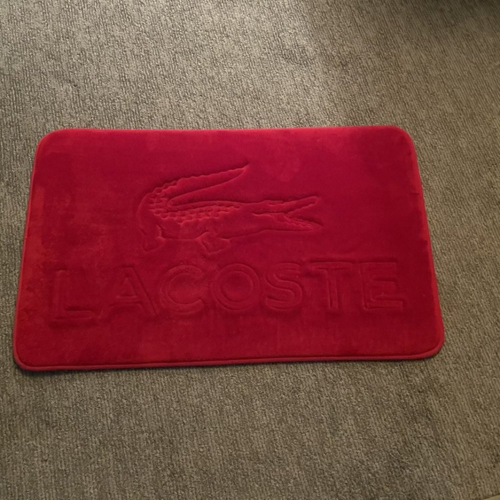 LACOSTE MEMORY FOAM RED Bath Mat/Rug 33" x 21"